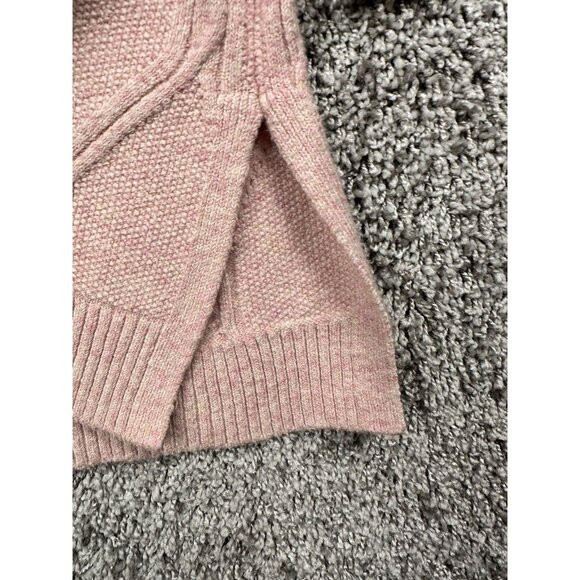 J. Jill Pink Textured Tunic Sweater M Soft Cotton Knit Pullover Side‎ Slit Cozy - Picture 7 of 10